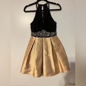 Vintage Teeze Me Elegant Black and Gold Dress
